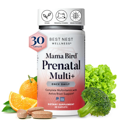 Best Nest Wellness Mama Bird Prenatal Vitamin, Methylated Prenatal Vitamins Best Nest Wellness
