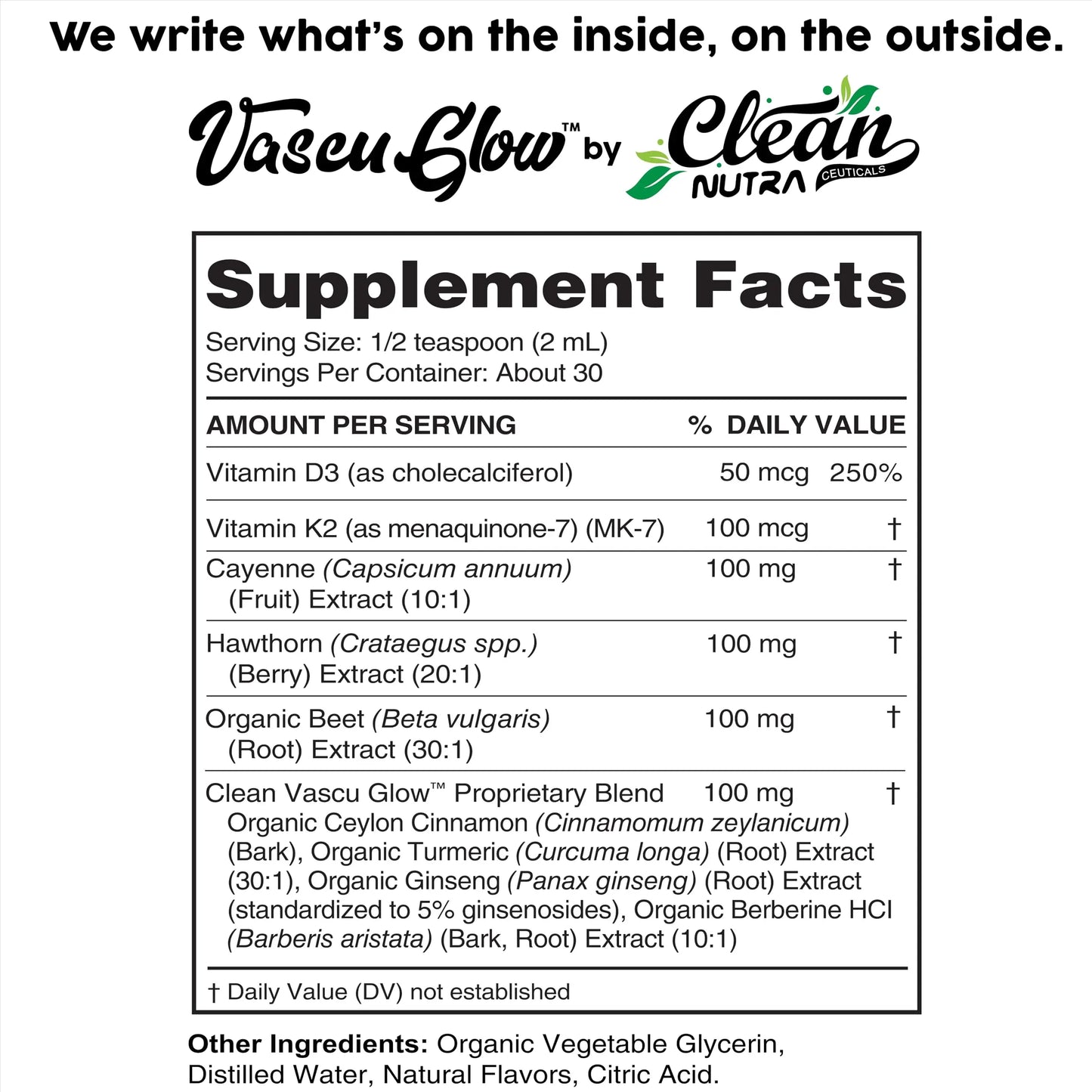Clean Nutra Cayenne Pepper Drops Supplement Liquid + Hawthorn Berry, Vitamin D3 K2 Beet Root Powder, Ceylon Cinnamon, Turmeric Curcumin Clean Nutraceuticals