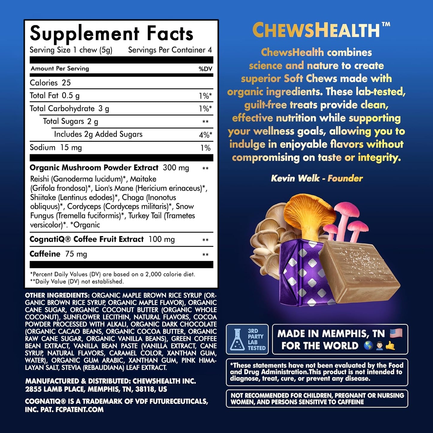 DynaMind iQ Brain Supplement for Memory and Focus for Adults - Nootropic Chews | Coffee Fruit & Mushroom Supplement Blend, Memory Focus Supplement, Caffeine Focus Pills Alternative, 4 Count CHEWSHEALTHBuy Supplements Australia