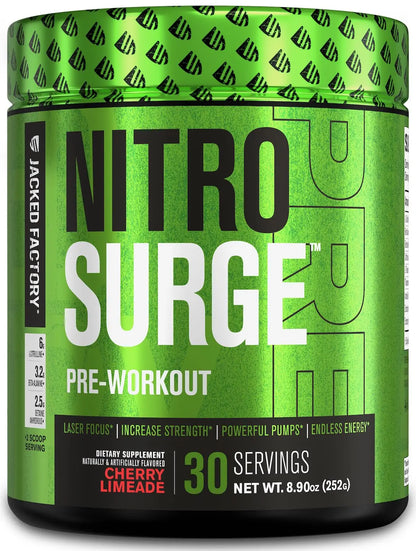 Jacked Factory Nitrosurge Pre-Workout & EAA Surge Essential Amino Acids Bundle Jacked Factory