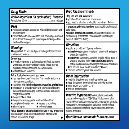 Amazon Basic Care Maximum Strength Famotidine 20mg Tablets, Acid Reducer, Prevents & Relieves Heartburn, Acid Indigestion, Cool Mint, 100 Count Amazon Basic Care buy supplements Au