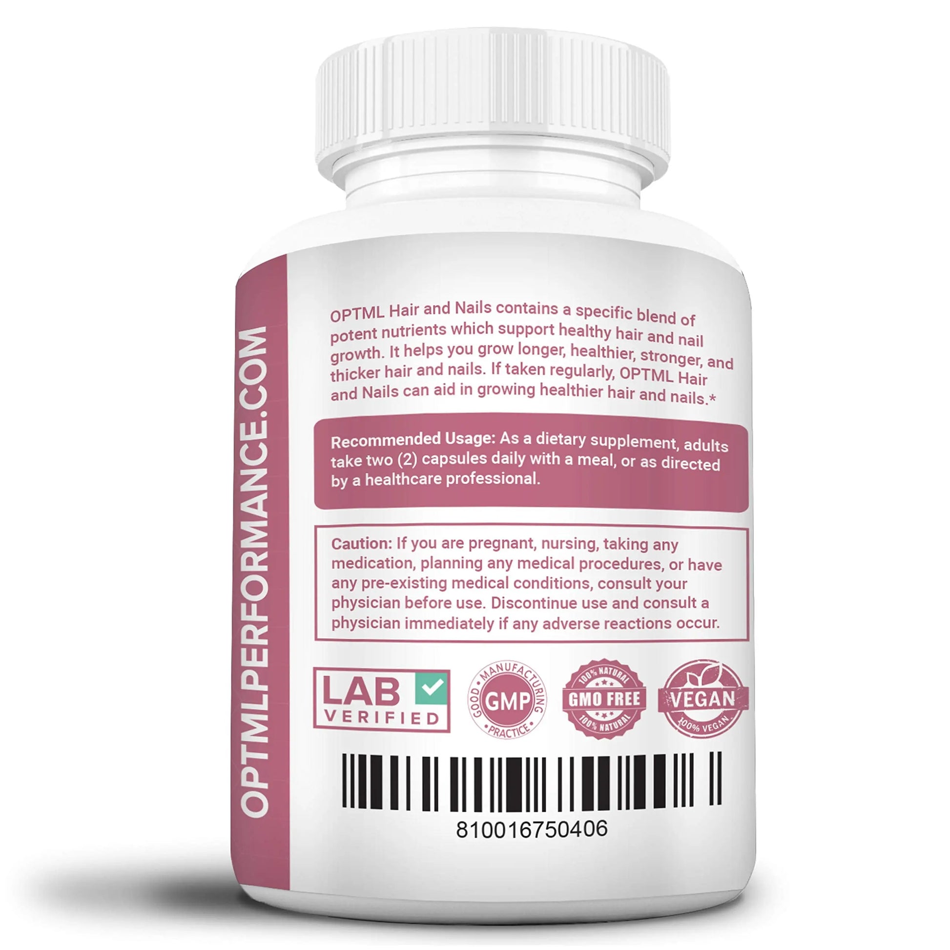 OPTML Hair and Nail Vitamins for Hair Growth and Thickness, Biotin-Infused Hair Pills, Hair Vitamins for Faster Hair Growth and Healthy Nails, for Women and Men, 60 Capsules OPTML buy supplements Au