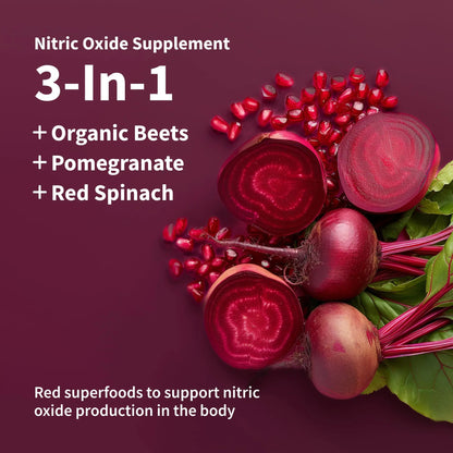 Snap Supplements USDA Organic Beet Root Powder, 3-in-1 Nitric Oxide Supplement Snap Supplements