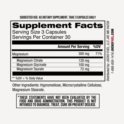 Jocko Fuel Magnesium Complex Supplement - Magnesium Glycinate, Citrate, & Taurate Capsules Dietary Supplement for Muscle Recovery & Relaxation, Heart, Nerve, Bone Support, & Sleep 30-Day Supply Jocko Fuel buy supplements Au