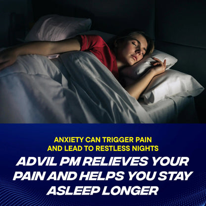 Advil PM Pain Reliever and Nighttime Sleep Aid, Pain Medicine with Ibuprofen for Pain Relief and Diphenhydramine Citrate for a Sleep Aid - 40 Coated Caplets AdvilBuy Supplements Australia