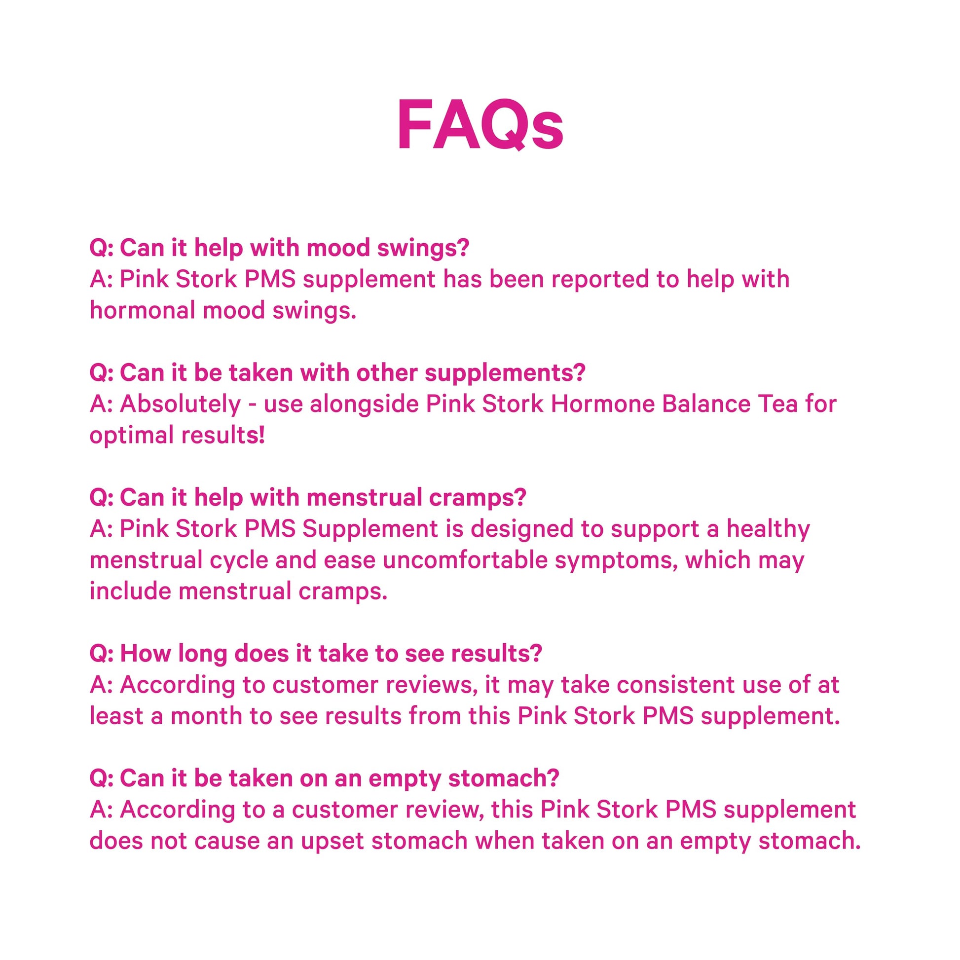 Pink Stork PMS Supplement for Women - Vitex, Ashwagandha, Maca Root & 10 Vitamins & Minerals to Support Hormone Balance, Mood, Bloating, Period Regularity - 60 Capsules Pink StorkBuy Supplements Australia