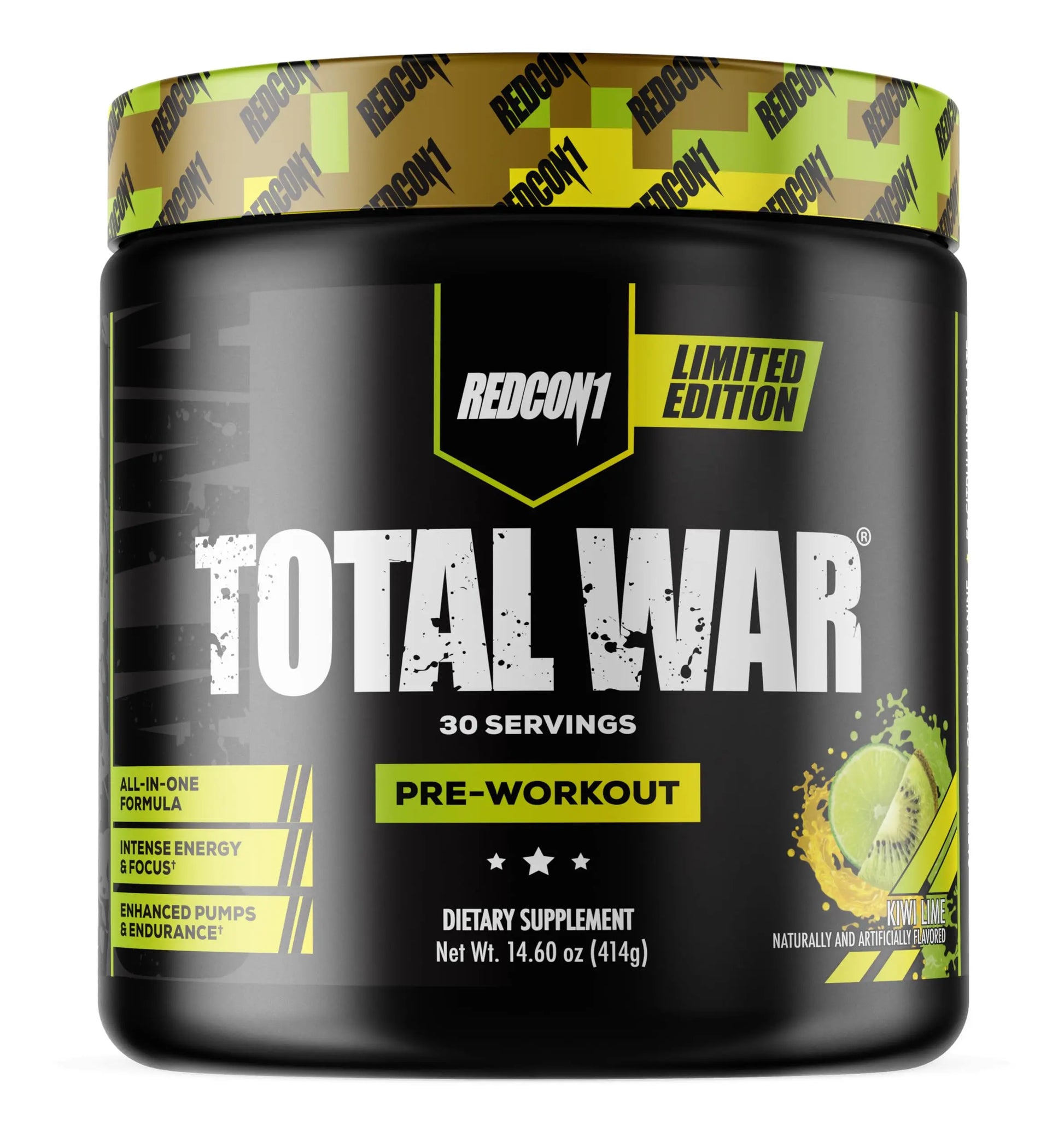 REDCON1 Total War Pre Workout Powder, Kiwi Lime - Beta Alanine + Citrulline Malate Keto REDCON1