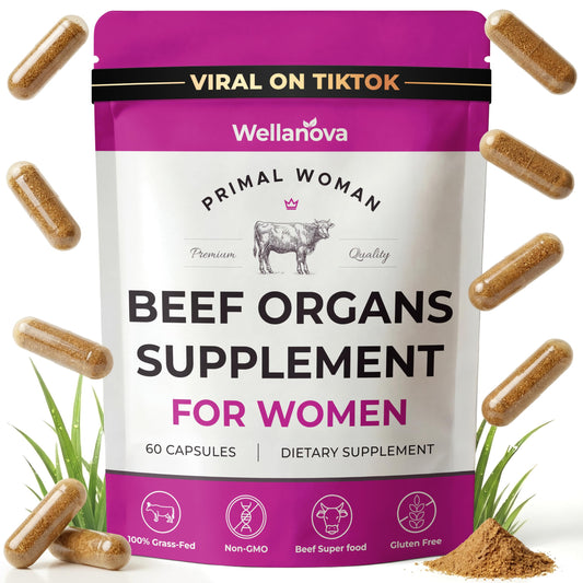Primal Beef Organ Supplement for Women, Grass-Fed Ancestral Superfood Supplement with Uterus & Liver for Hormone Balance & Queen Energy - 60 Day Supply WellanovaBuy Supplements Australia