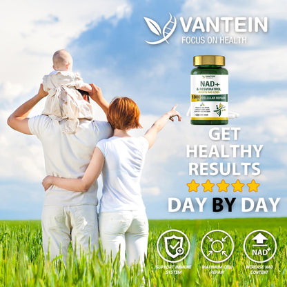 TEATTY NAD+ & Resveratrol Supplement - NMN Alternative with 120 Capsules, Anti-Aging Cellular Support, Energy & Longevity Booster, DNA Repair Formula TEATTYBuy Supplements Australia