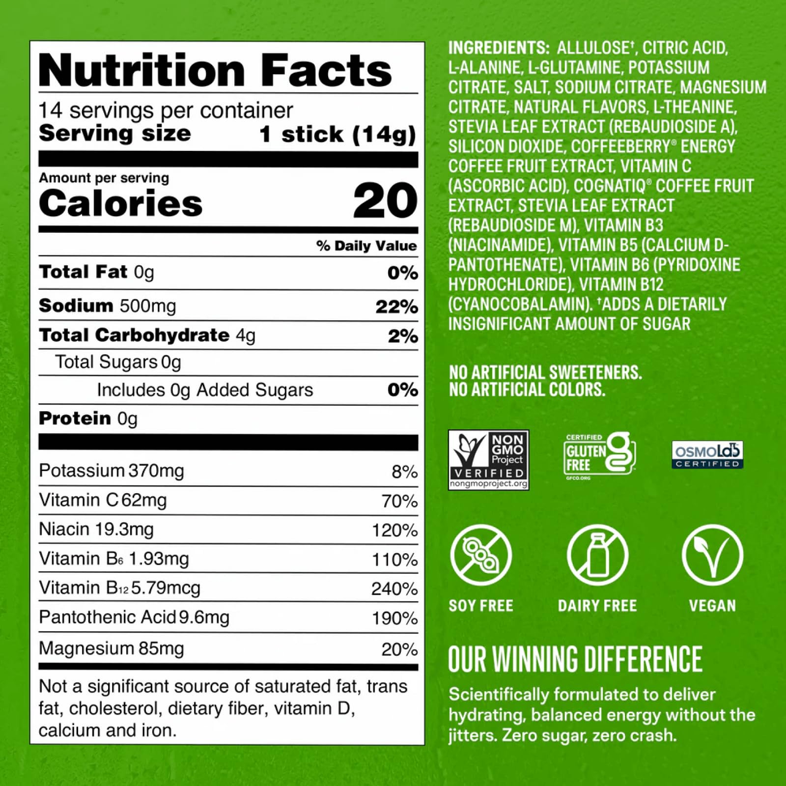 Liquid I.V.® Hydration Multiplier Sugar Free + Energy - Pomegranate Punch | Electrolyte Powder Drink Mix | 1 Pack (14 Servings) Liquid I.V.Buy Supplements Australia
