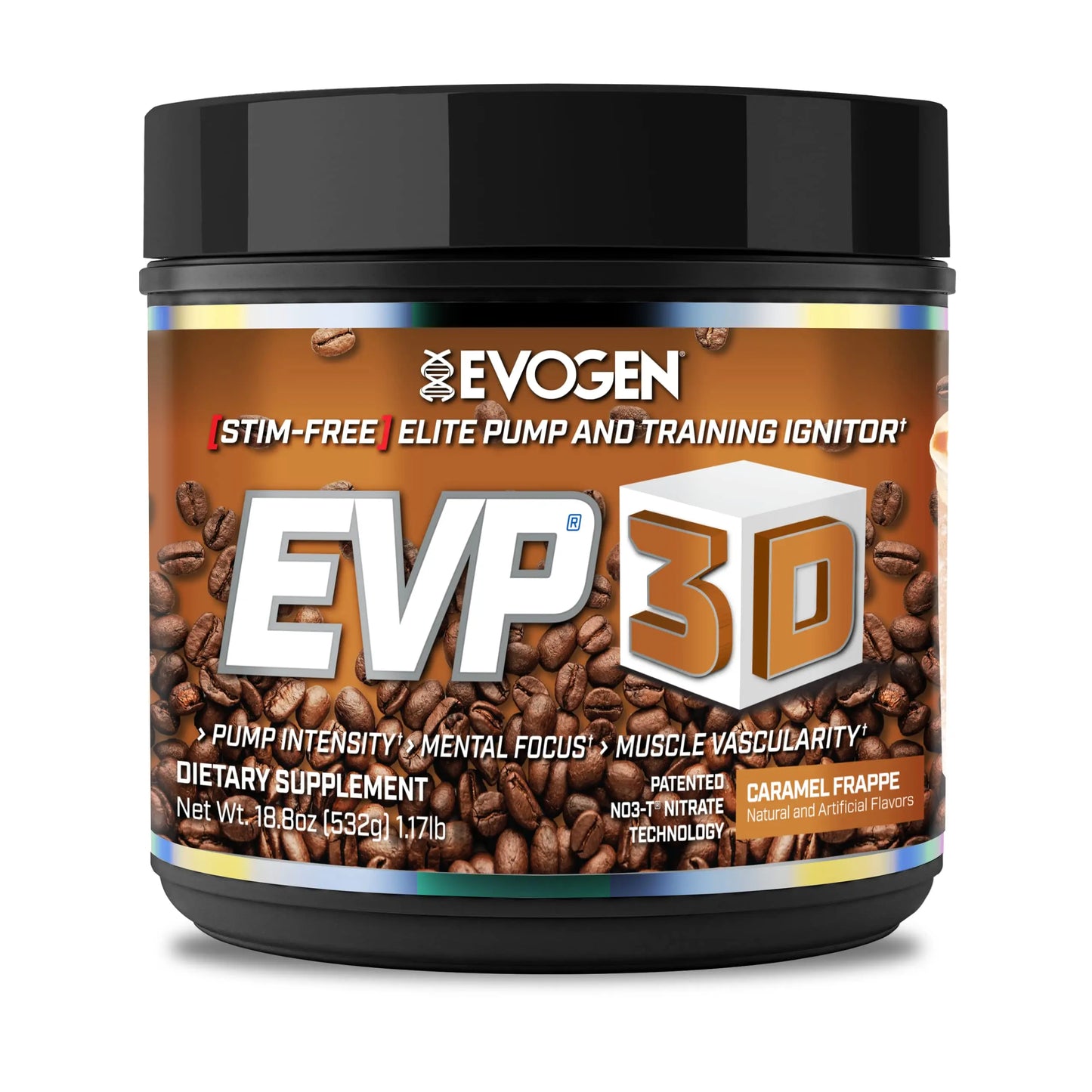 Evogen EVP 3D Caramel Frappe | Xtreme Stimulant Free Pre-Workout Powder, Arginine Nitrate Evogen