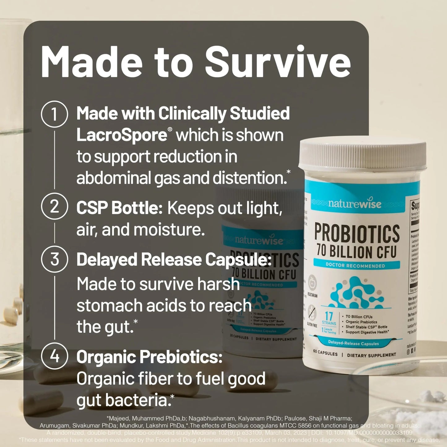 NatureWise Probiotics 70 Billion CFU - 17 Strains + Organic Prebiotics - Immune, Digestive & Gut Health Support for Women & Men - Vegetarian, Gluten-Free, Non-GMO - 60 Capsules[2-Month Supply] NatureWiseBuy Supplements Australia