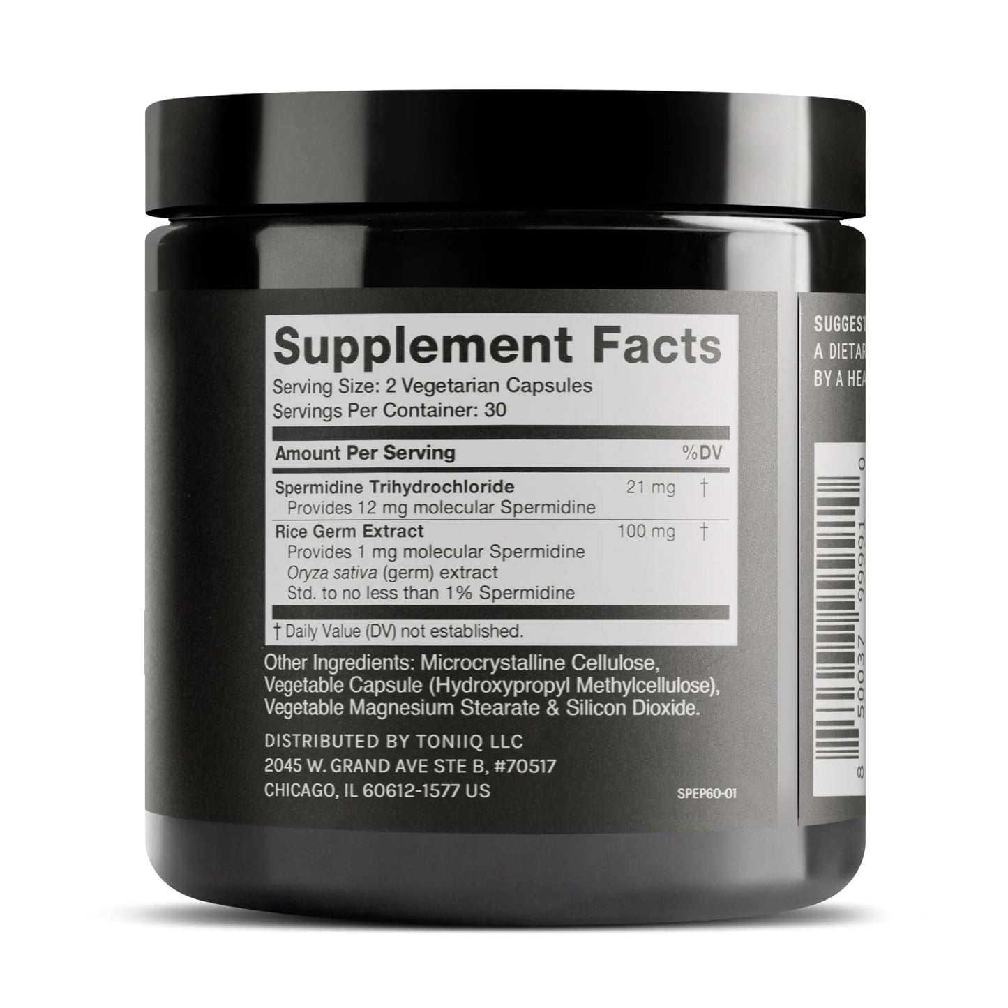 Toniiq 22mg Ultra Concentrated Spermidine Supplement -Spermidine Supplements for Men and Women - Rice Germ Extract and Trihydrochloride Complex Blend - 60 Vegetarian Capsules - 30 Servings Toniiq buy supplements Au