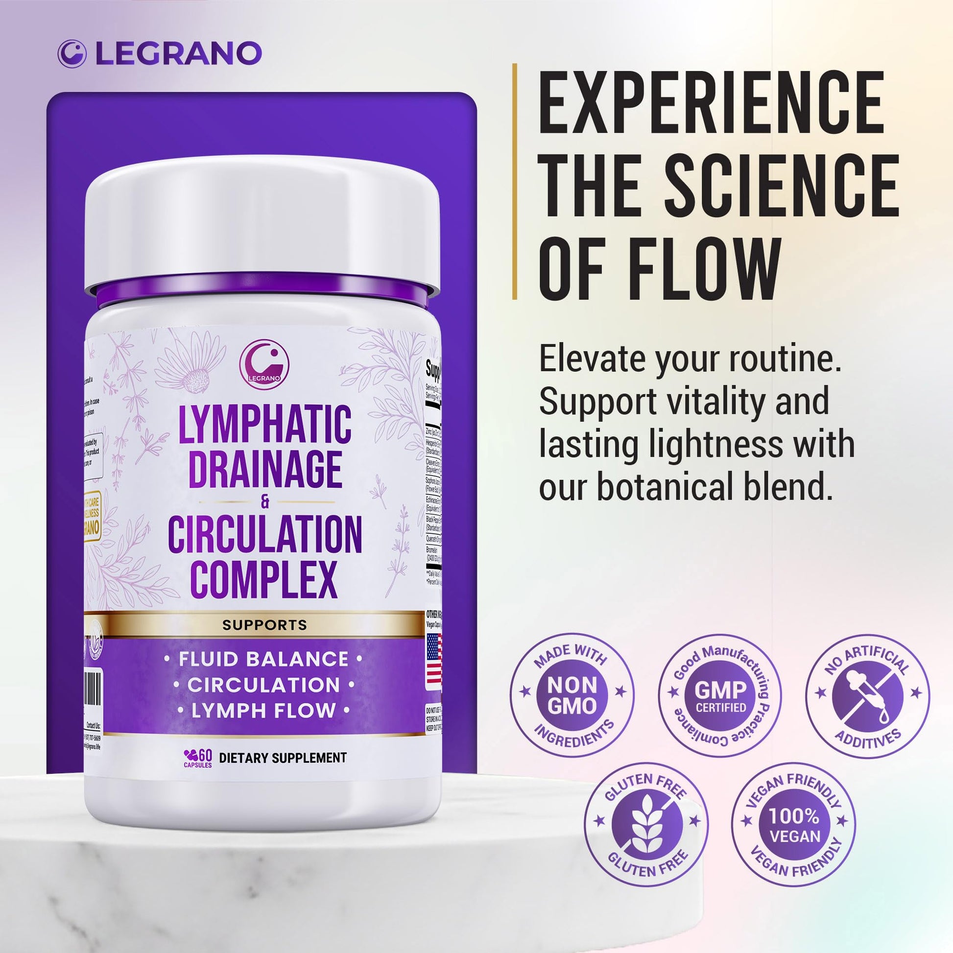 Advanced Lymphatic Drainage Supplements – Lymphatic Cleanse & Lymph System Support with Hesperidin, Rutin, Quercetin with Bromelain – Herbal Lymphatic Support Formula – 60 Capsules LEGRANO buy supplements Au