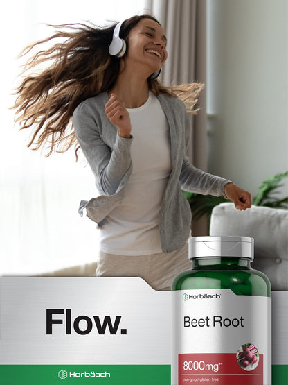 Horbäach Beet Root Powder Capsules | 320 Pills | Non-GMO, Gluten Free Formula | High Potency Herbal Extract Supplement