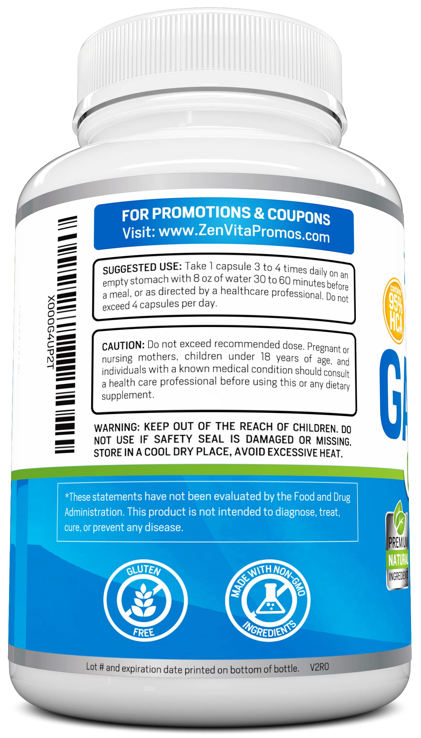 ZenVita Formulas 100% Pure Garcinia Cambogia Extract with 95% HCA - 120 Capsules ZenVita Formulas