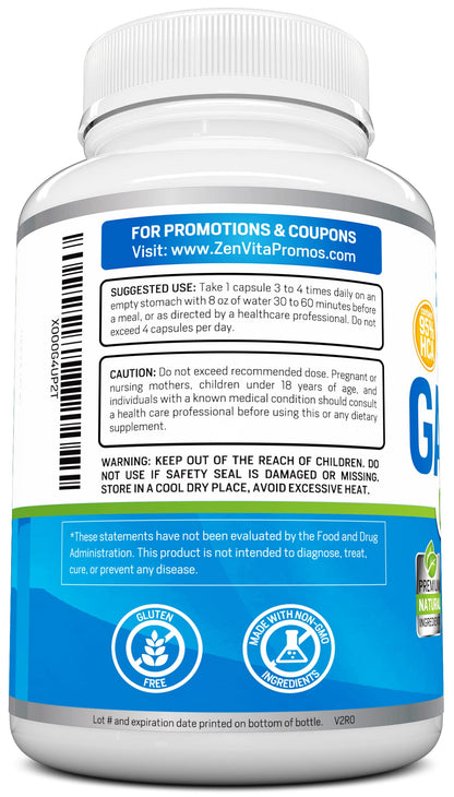 ZenVita Formulas 100% Pure Garcinia Cambogia Extract with 95% HCA - 120 Capsules ZenVita Formulas