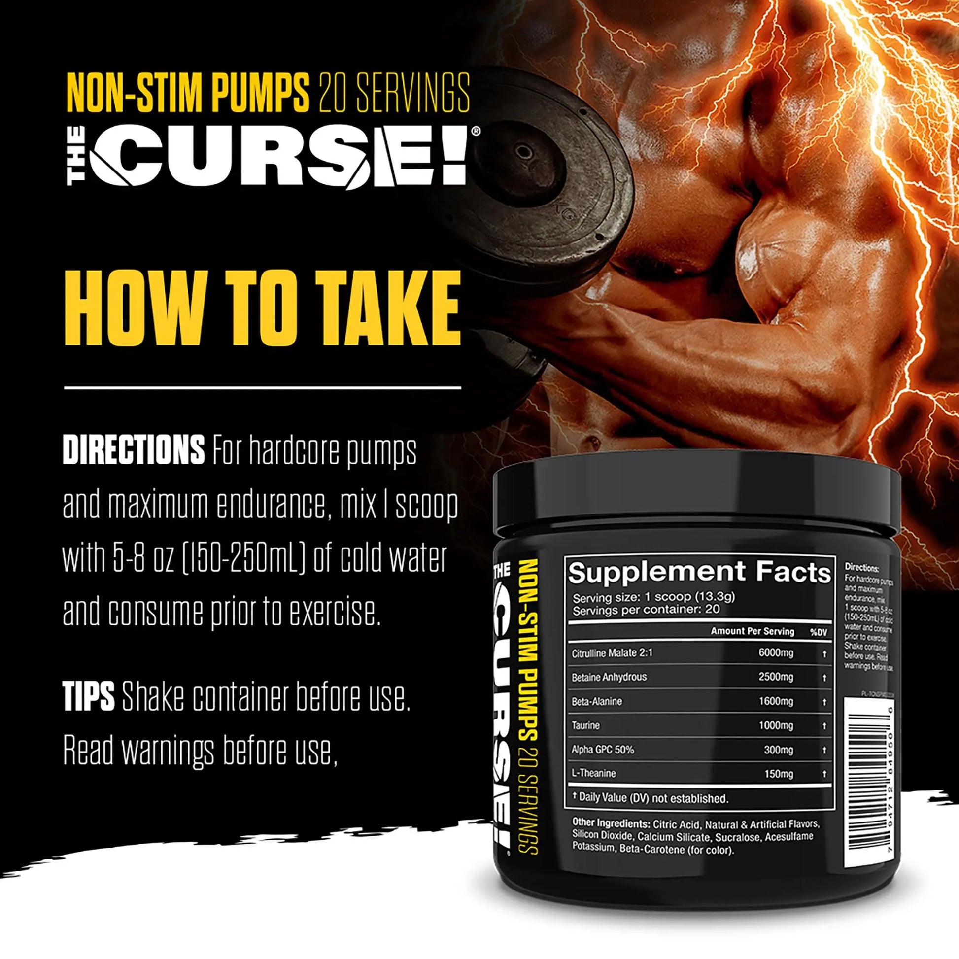 THE CURSE! JNX Sports Non-Stim Pumps Pre-Workout Supplement - Maximum Power THE CURSE!