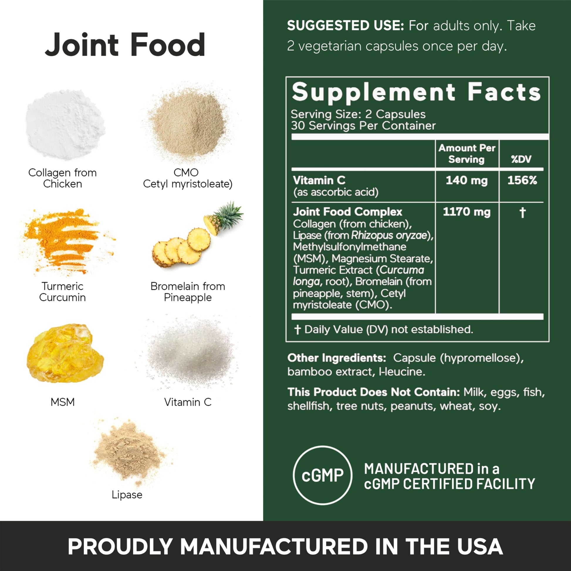 SMARTERNUTRITION Joint Food - Whole-Food Joint Supplement to Support Lubrication & Mobility - Formulated with Collagen Type II, MSM, Vitamin C, Turmeric, Bromelain - 6 Pack[180-Day Supply] SMARTERNUTRITIONBuy Supplements Australia