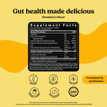 ColonBroom Premium Powder Supplement (Strawberry) - Colon Broom Psyllium Husk Fiber Powder Drink - Gluten Free, Non-GMO Colon Cleanse for Bloating Relief & Gut Health, 50 Servings ColonBroomBuy Supplements Australia