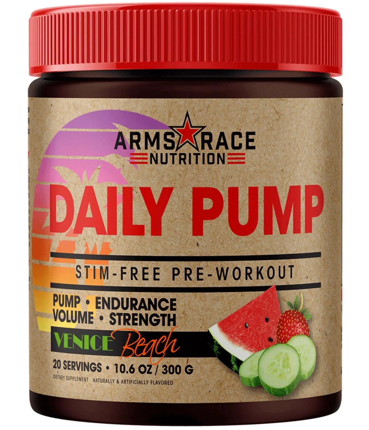 Arms Race Nutrition Daily Pump Stim-Free Pre-Workout - Venice Beach - 10.6 oz. Arms Race Nutrition
