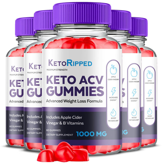 (5 Pack) Keto Ripped ACV Gummies, Keto Ripped ACV Gummies Advanced Weight Loss 1000MG Ark Labs