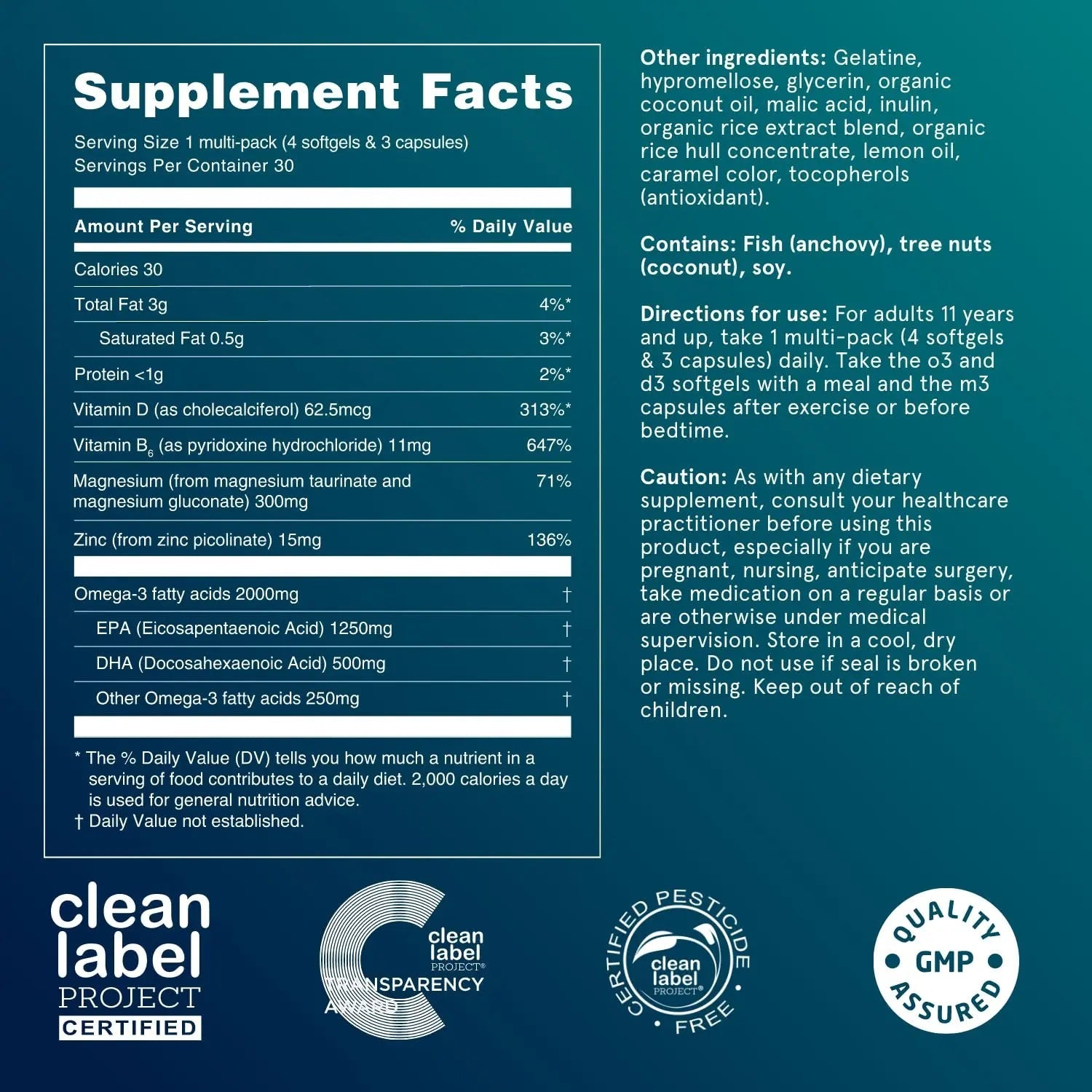 Puori P3 Health Essentials with Magnesium Zinc Complex, Omega 3 Fish Oil & Vitamin D3 Supplements - Men & Womens Daily Multi PuoriBuy Supplements Australia