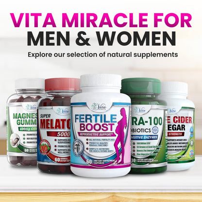 Inositol Capsules Myo-Inositol Fertility Supplements for Women Conception Prenatal Vitamins Vita Miracle