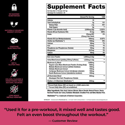 Nutrology Beet Natural O2, Pre Workout Powder, Energy, Endurance; Nitric Oxide Booster Nutrology