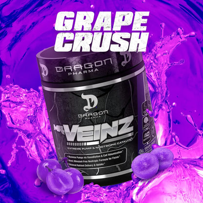 DRAGON PHARMA Mr. Veinz Stim Free Pre-Workout, Extreme Pump & Nootropic Catalyst DRAGON PHARMA