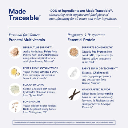 Ritual Prenatal Multivitamin and Protein Duo with Prenatal Vitamins and Organic Vanilla Protein Ritual