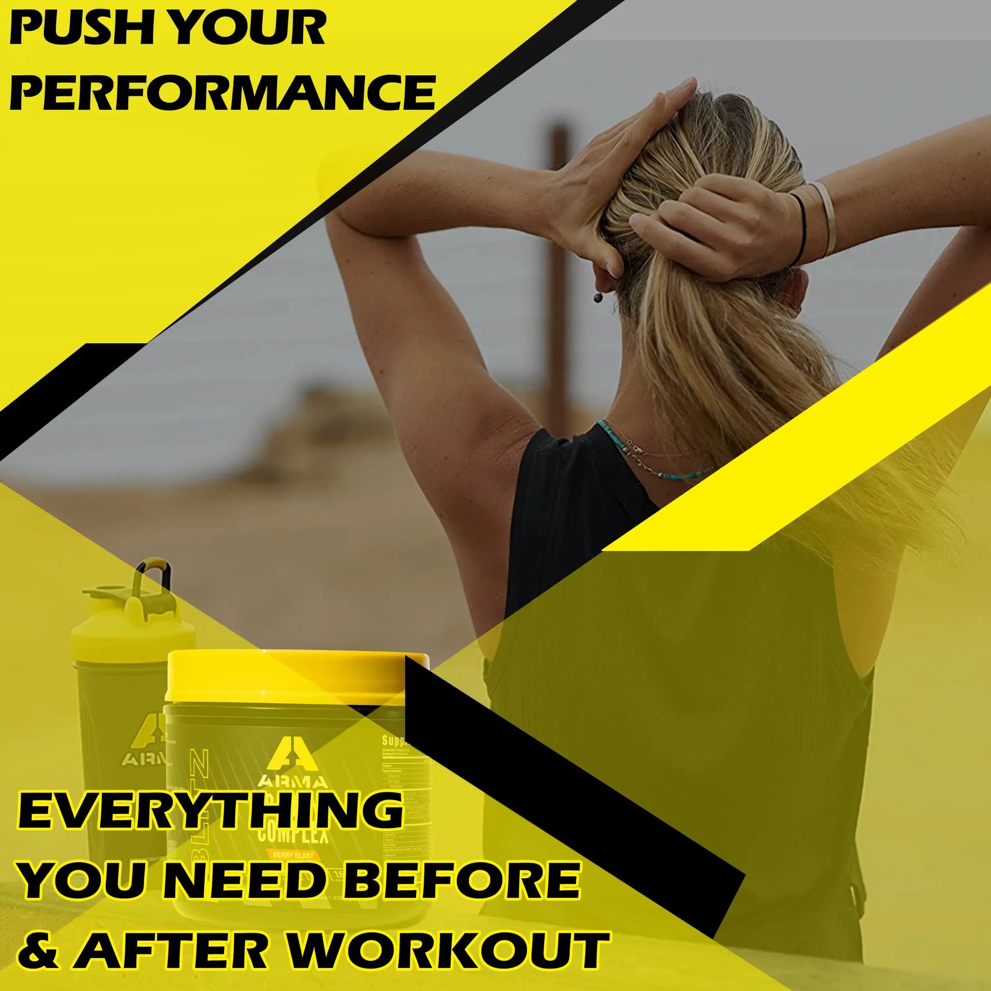 ARMA Blitz Non Stimulant Pre/Intra Powder – Natural Berry Pre-Workout Drink Mix ARMA