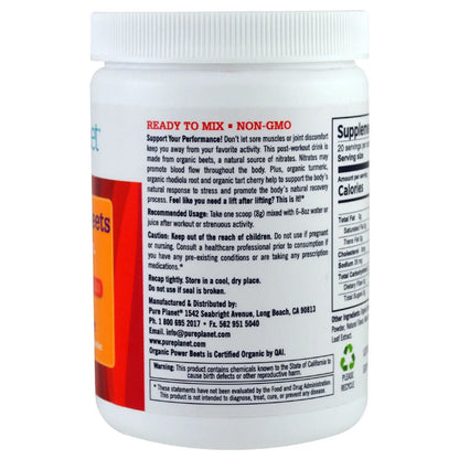 Pure Planet Organic Power Beets Preworkout Berry Burst 160 g PURE PLANET
