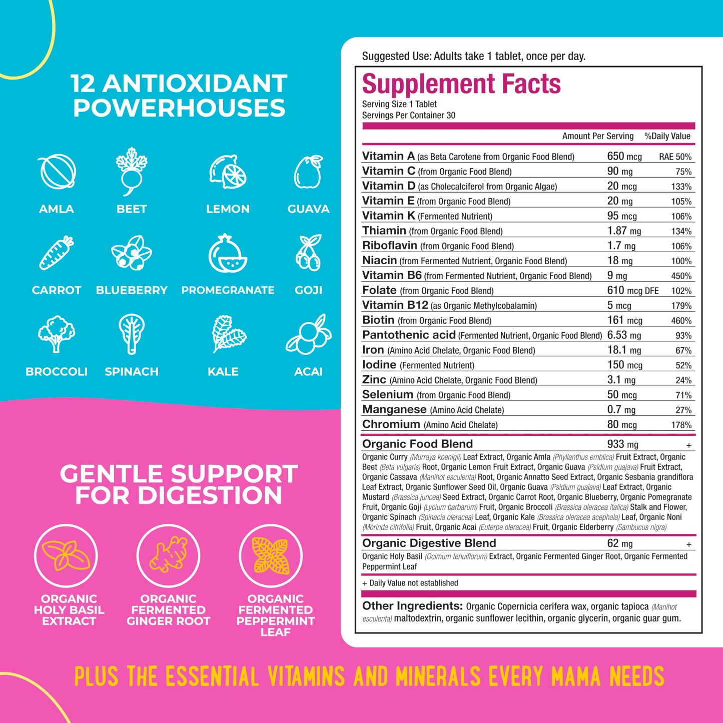 Premium Prenatal Bundle of 2 - Organic Prenatal Multi & Natural Probiotics - Essential Nutrition for Women Mama Natural