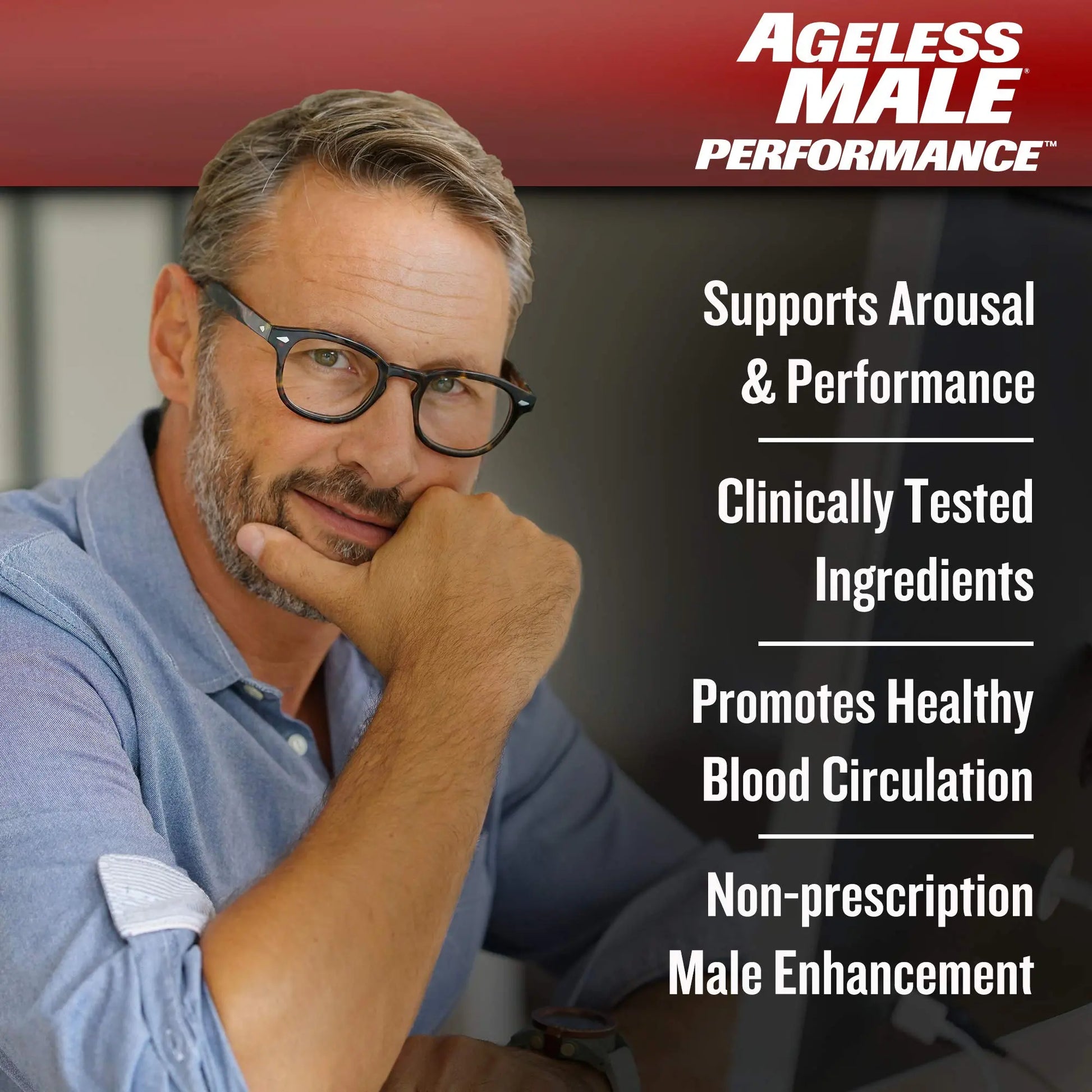 Ageless Male Performance Nitric Oxide Booster for Men - Promote Blood Circulation New Vitality