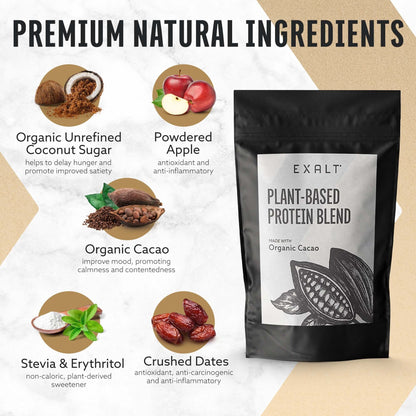 EXALT Vegan Protein Powder - 100% Plant-Based – Gluten Free - Keto Friendly EXALT