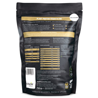 Healthspan Elite Plant Protein Vegan Blend (750g) | All Blacks Partner | 23g Protein Per Serving Healthspan Elite