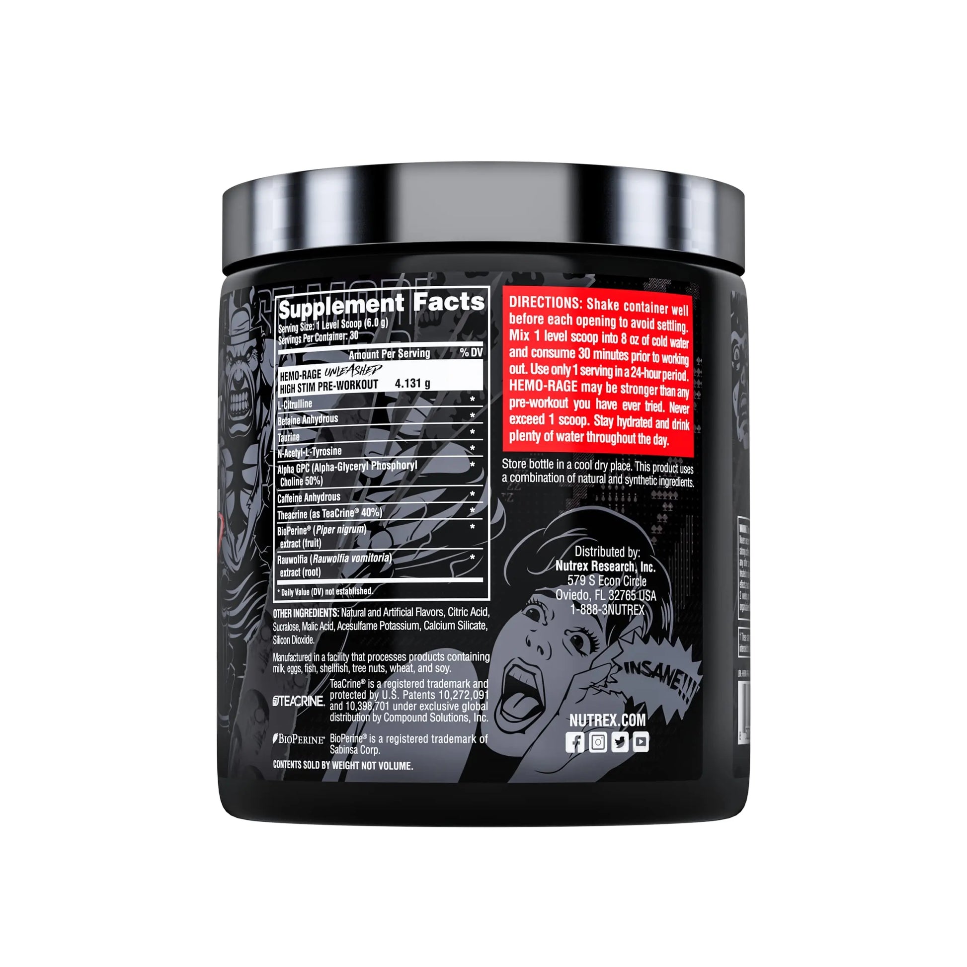 Nutrex Research Hemo-Rage Extreme High Stim Pre Workout Powder | Insane Lasting Energy Nutrex Research