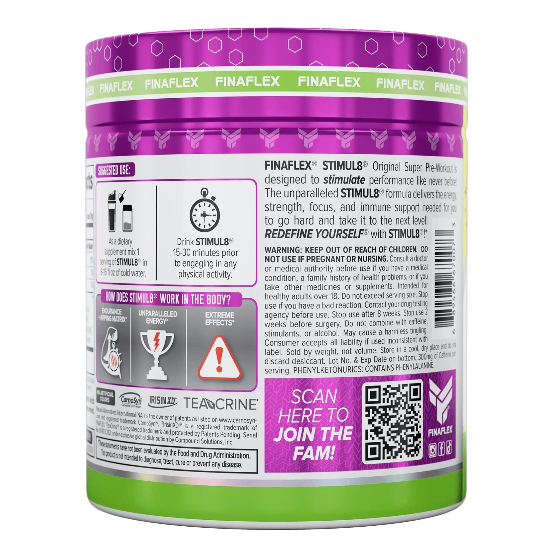 FINAFLEX STIMUL8 Original Super Pre-Workout, Awesome Apple - Energy, Strength FINAFLEX