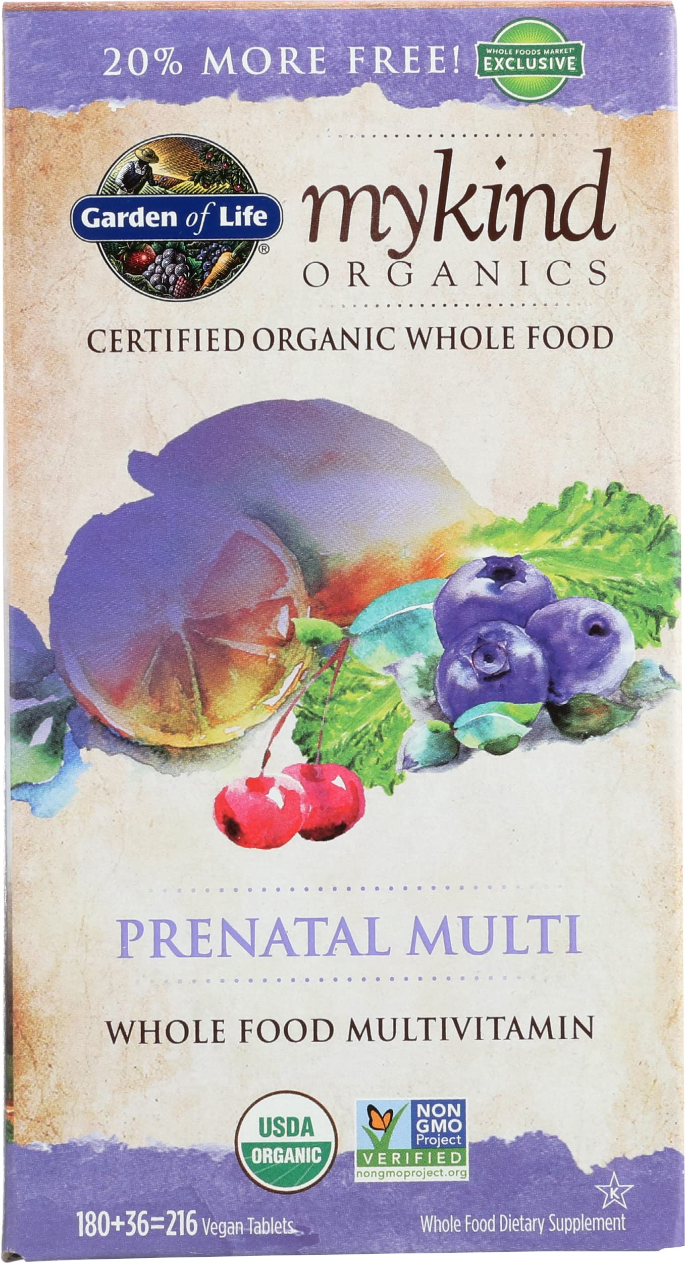 Garden of Life Organic Mykind Prenatal Multivitamin, 216 CT Garden of Life