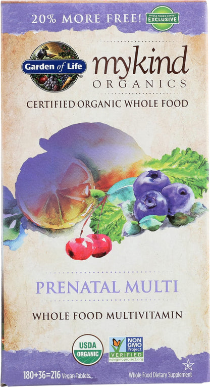 Garden of Life Organic Mykind Prenatal Multivitamin, 216 CT Garden of Life