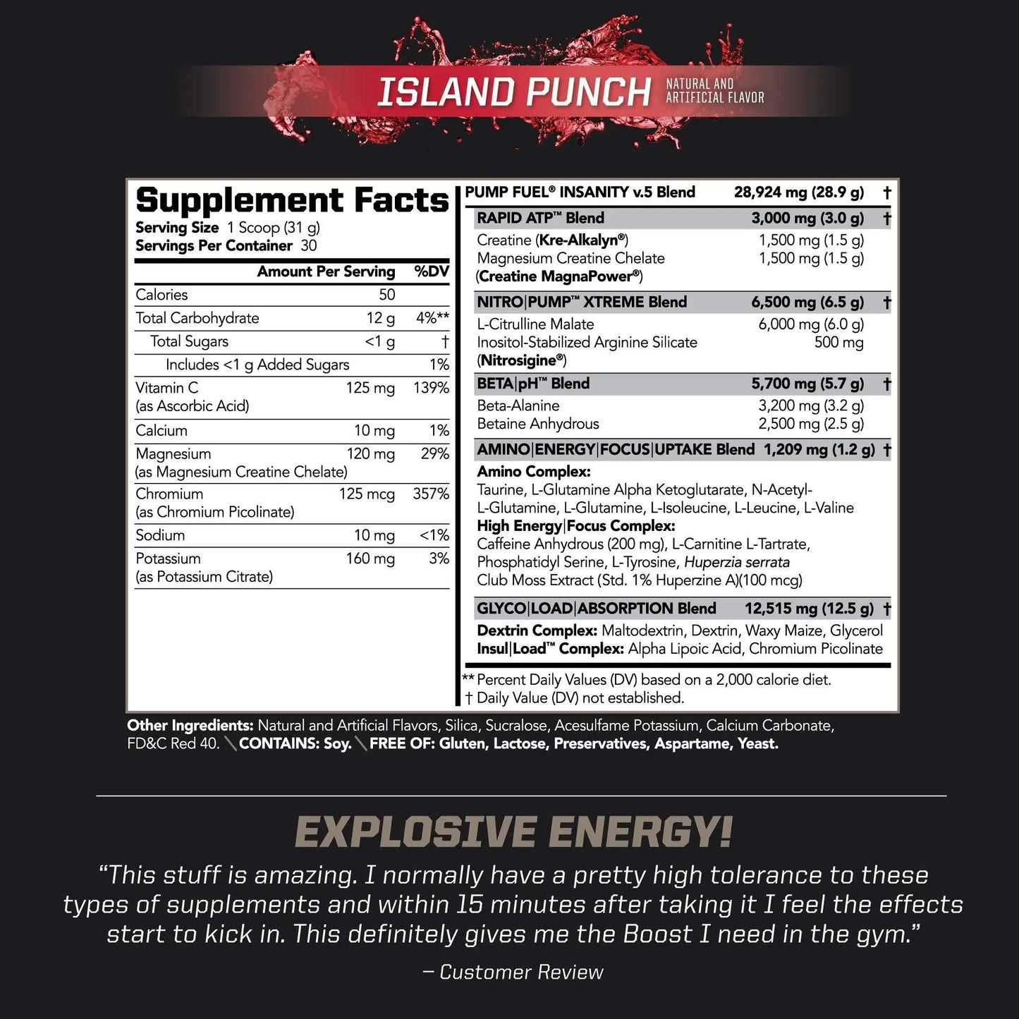 PMD Sports Ultra Pump Fuel - Pre Workout - Island Punch (30 Servings) Sports Omega PMD