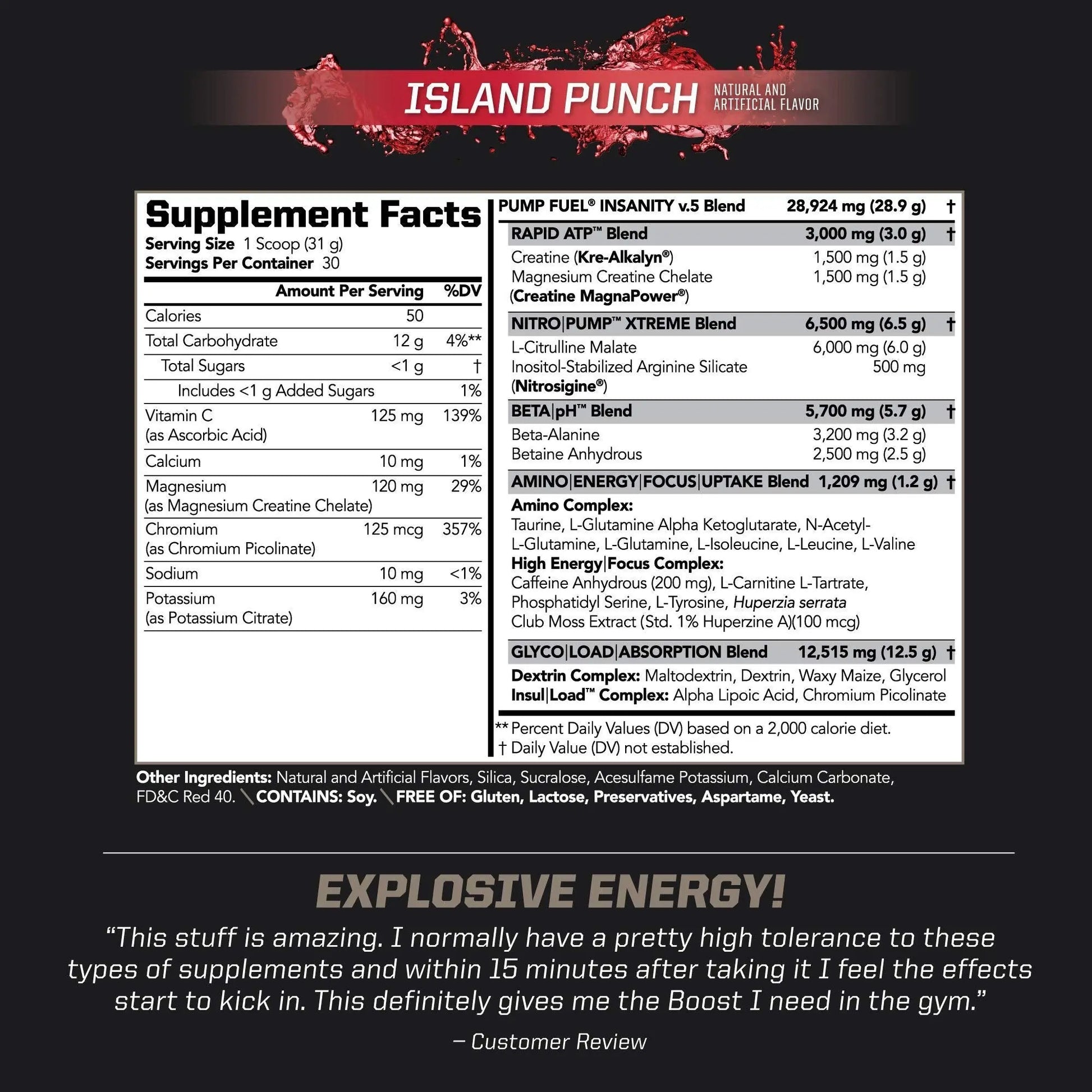 PMD Sports Ultra Pump Fuel - Pre Workout - Island Punch (30 Servings) Sports Omega PMD