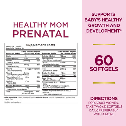 Nature's Bounty Prenatal Multivitamin, Dietary Supplement, Supports Baby's Healthy Nature's Bounty