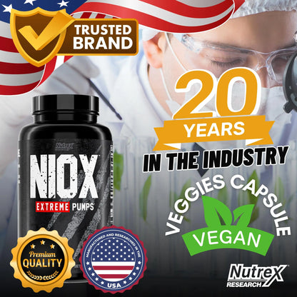 Nutrex Research NIOX Extreme Pumps - 180-Count Pre-Workout Pump Supplement Nutrex Research