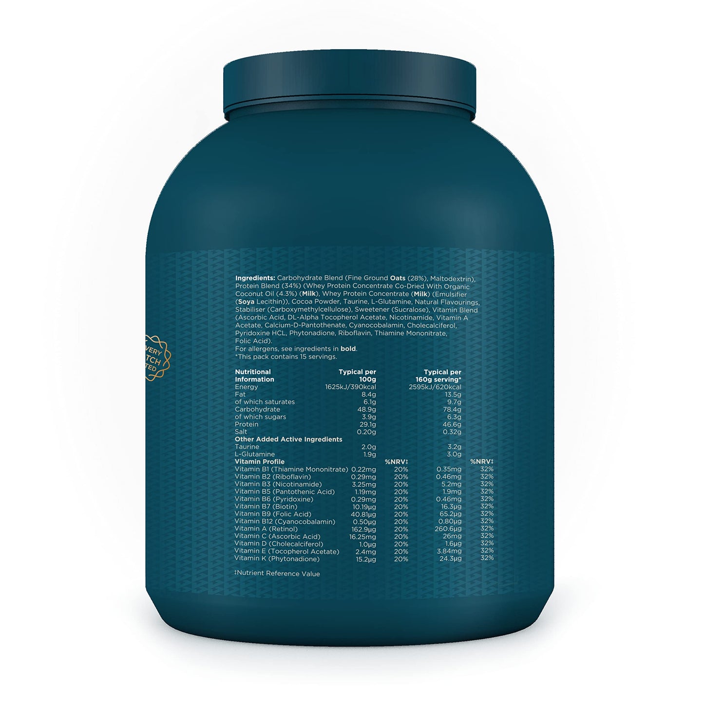 Kinetica OatGain Weight Gainer 600+ Calories & 47g Protein per Serving, 2.4 kg Kinetica