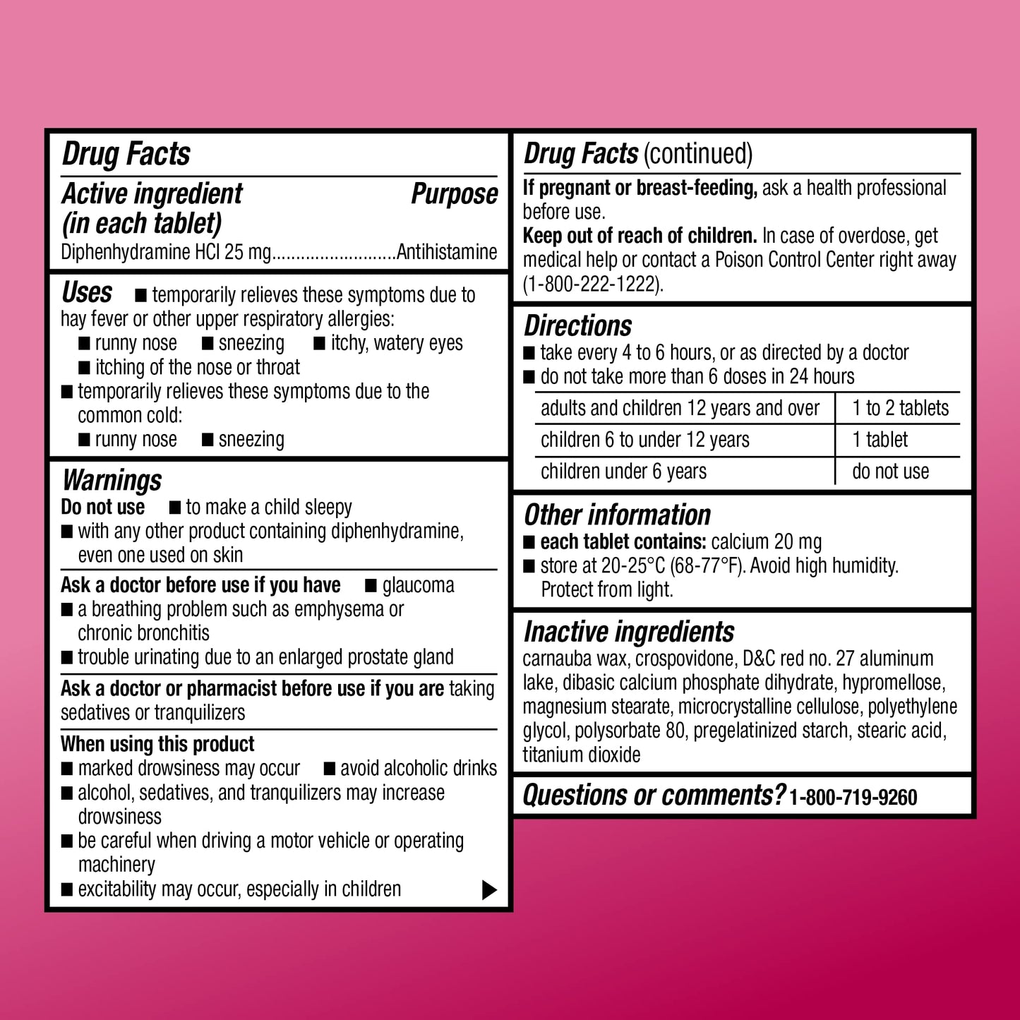 Amazon Basic Care Allergy Relief Diphenhydramine HCl 25 mg, Antihistamine Tablets for Symptoms Due to Hay Fever and Upper Respiratory Allergies, Mini-Tabs, 100 Count Amazon Basic Care buy supplements Au