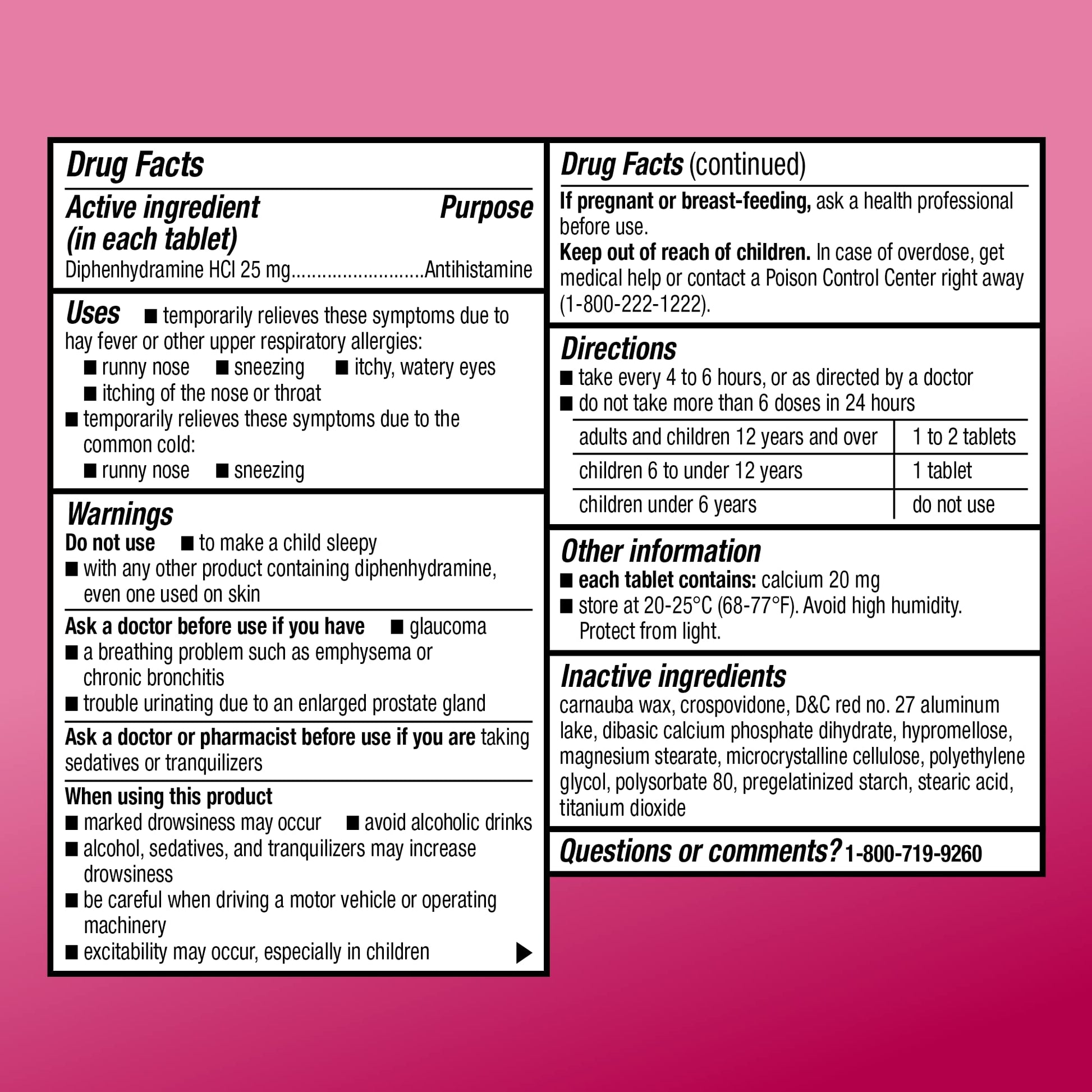 Amazon Basic Care Allergy Relief Diphenhydramine HCl 25 mg, Antihistamine Tablets for Symptoms Due to Hay Fever and Upper Respiratory Allergies, Mini-Tabs, 100 Count Amazon Basic Care buy supplements Au