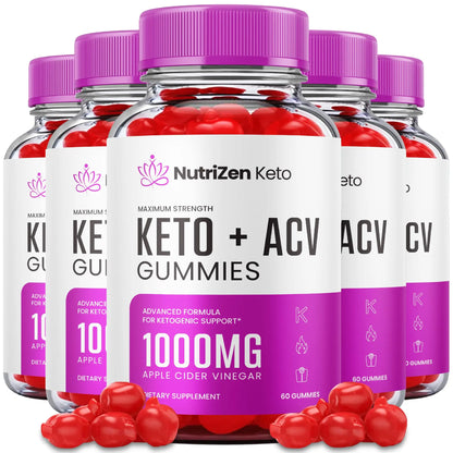 (5 Pack) Nutrizen Keto Acv Gummies - Official Formula - Nutrizen Keto + Acv Gummies Healthly