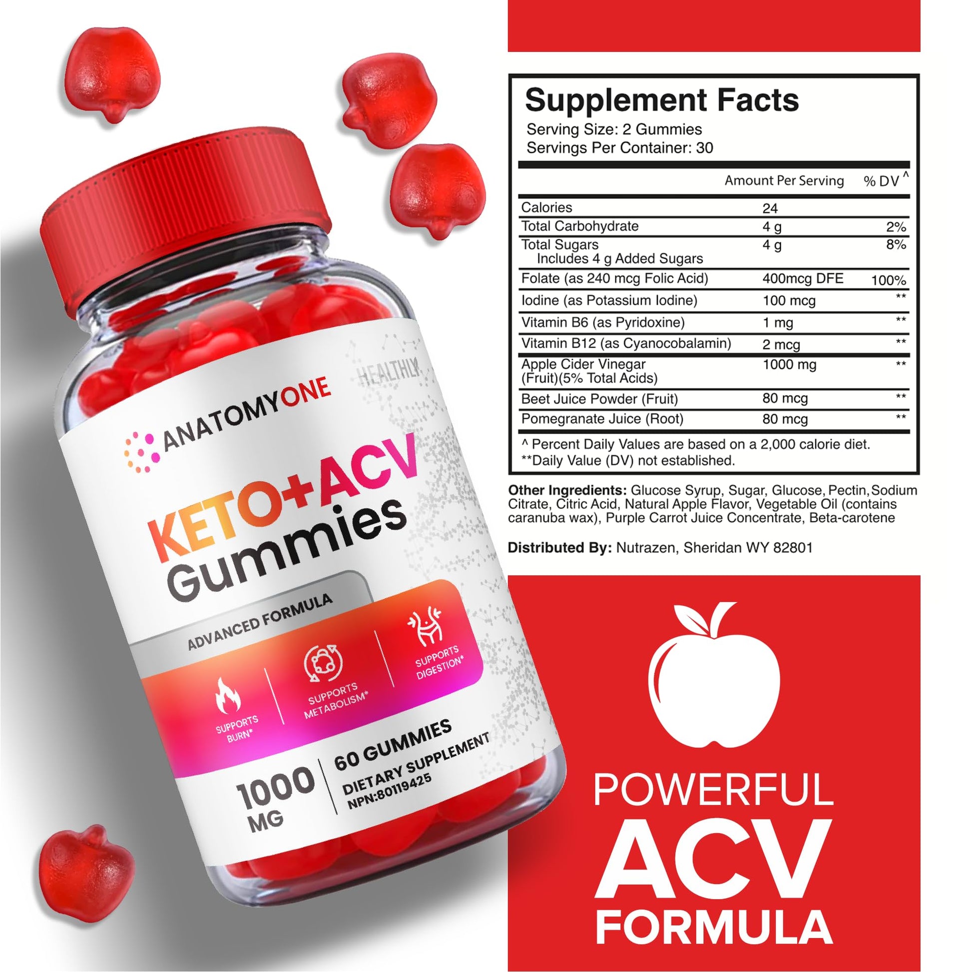 (2 Pack) Anatomy One Keto Gummies, Anatomy One Keto Acv Gummies, Anatomyone Keto Healthly